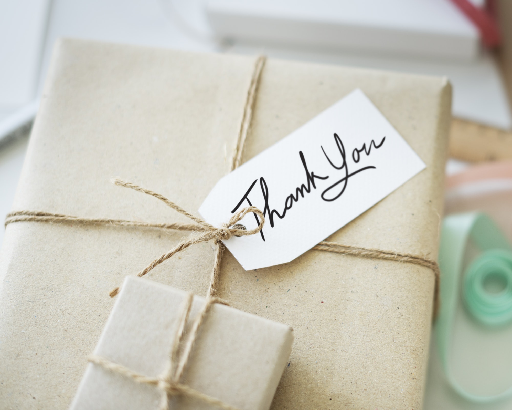 Thank You Gift Message Present Packing Concept